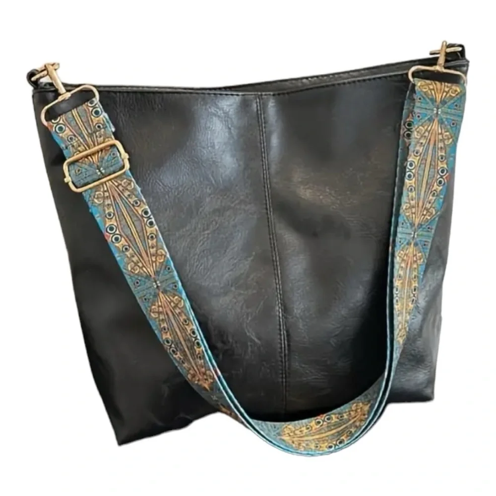 ‼️$7‼️ Women's Boho Wide Strap Crossbody Bag, Stylish Multi-Functional Hobo